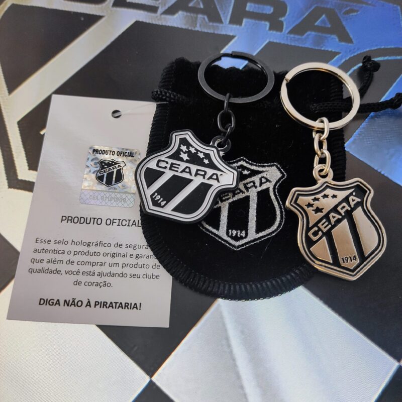 Chaveiro Ceará Oficial Time do Povo Modelos Prateado e Preto Sabiart