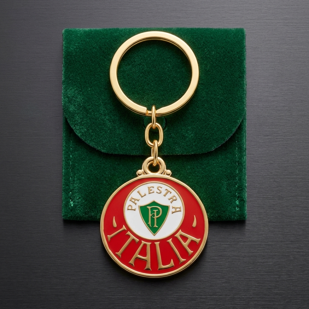 Chaveiro Palmeiras Oficial Palestra Itália 1914 em metal e resina.