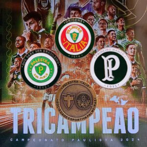 Combo 3 Moedas Colecionáveis Palmeiras Oficial + Brinde Moeda 108 anos de Verdão!