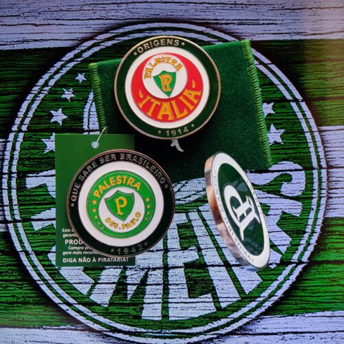 Combo 3 Moedas Colecionáveis Palmeiras Oficial + Brinde Moeda 108 anos de Verdão!