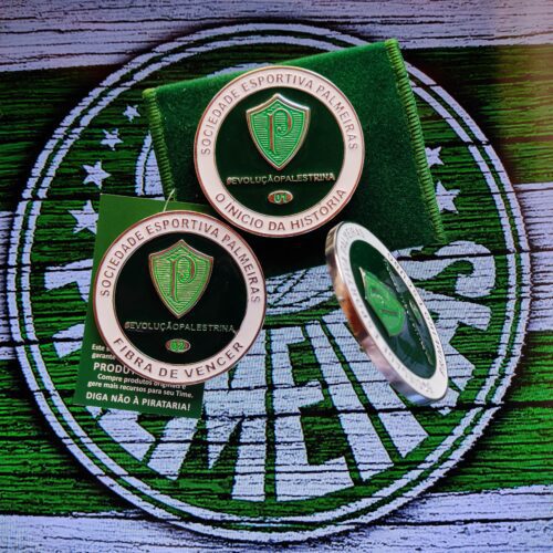 Combo 3 Moedas Colecionáveis Palmeiras Oficial + Brinde Moeda 108 anos de Verdão!
