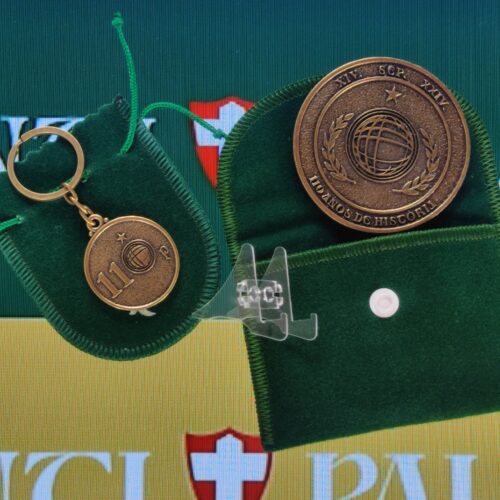 Chaveiro e moeda Palmeiras 110 anos