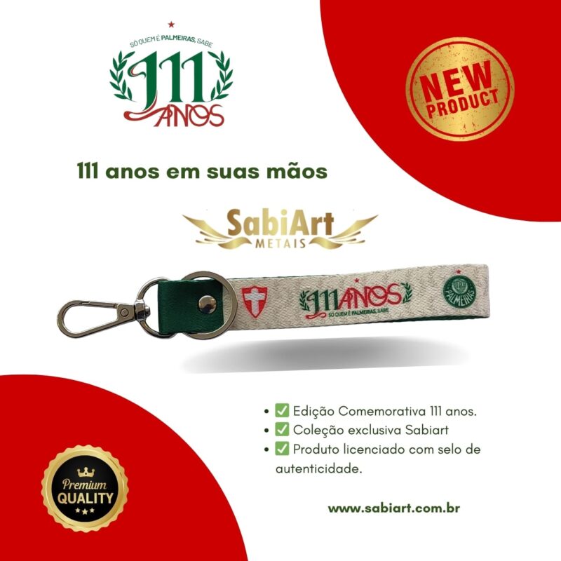Chaveiro Palmeiras 111 Anos