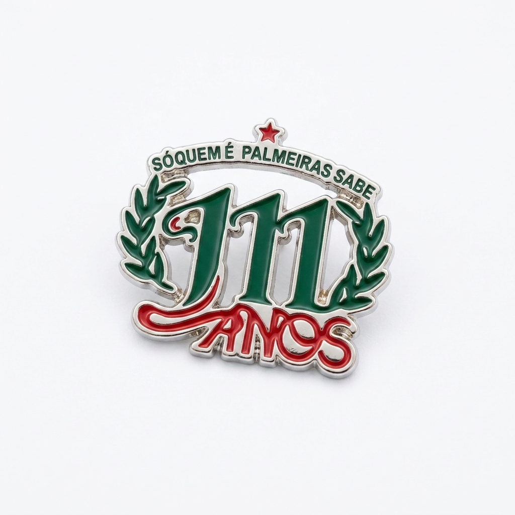 Pin Palmeiras Oficial 111 Anos Prateado Comemorativo – Sabiart - Imagem 5
